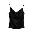 thumbnail image 6 of Tqcoqu Silk Sleeveless Camisole Tops Cowl Neck Satin Tank Top Basic Fit Spaghetti Strap Camisoles Blouses,Black Women's S-XXL, 6 of 8