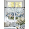 thumbnail image 3 of Blue Ocean Sheer Curtains 54 Inch Long 2 Panels, Seas The Day Eucalyptus Leaf Starfish Coastal Light Filtering Rod Pocket Curtains, Sheer Voile Drapes for Living Room Bedroom, 52"x54", 3 of 8