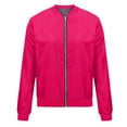thumbnail image 4 of GXIPO Women's Casual Bomber Jacket Lightweight Windbreaker Jackets Long Sleeve Windproof Spring Fall Jackets with Pockets Hot Pink 2XL, 4 of 5