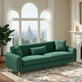 thumbnail image 2 of Modern 3-Seaters Velvet Sofa, Upholstered Couch With Pillows and Gold Metal Legs For Living Room Office Apartment, 2 of 18