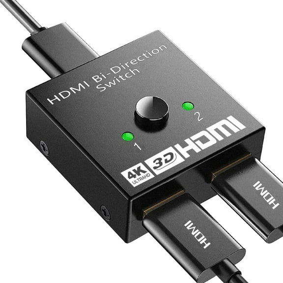WIGACH HDMI Switch 4K@60Hz HDMI Splitter, Bi-Directional HDMI 2.0 HDCP 2.2 Switcher 2 In 1 Out, HDMI Splitter 1 In 2 Out Support 3D HDR