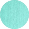 thumbnail image 1 of Ahgly Company Machine Washable Indoor Round Abstract Turquoise Blue Contemporary Area Rugs, 3' Round, 1 of 4