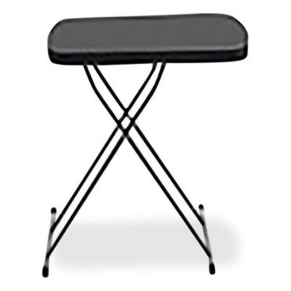 18 x 26 x 20.8 in. Personal Adjustable Height Folding Table Charcoal Gray