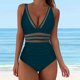 thumbnail image 2 of MKLEKYY Trajes De Baño Dama Women Mesh 1 Piece Swimwear Push Up Padded Bikini Swimsuit Training Athletic Swimwear Sport Shirred Tank Swimwear Vintage Bathing Suits, 2 of 6