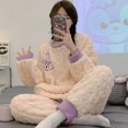 thumbnail image 3 of Pyjama d'Automne Hiver pour Femmes Mignon Imprimé Dessin Animé Vêtements de Nuit Décontractés Ensemble de Vêtements de Maison Fille Tricoté Taille m-2TG Pyjamas Mode Pyjama, 3 of 6