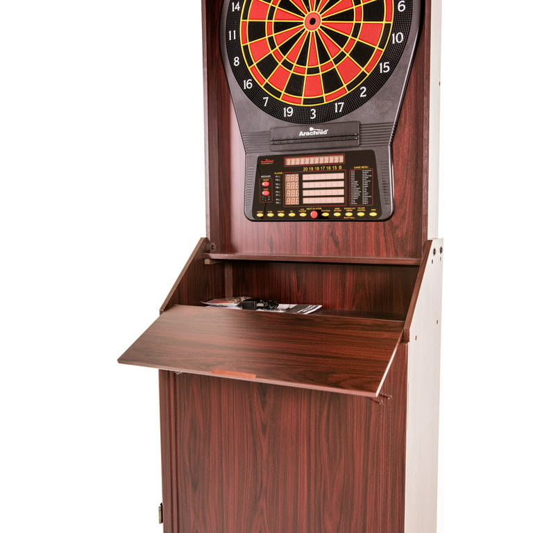 Target 8-Player In. with Cricket Cabinet Area, 39 Finish, 15.5 Games and Display Cherry Standing Electronic Pro Regulation Score Arachnid Dartboard 800