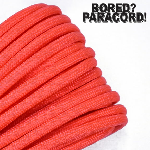 Bored Paracord Brand 550 lb Type III Paracord - Orange 10 Feet