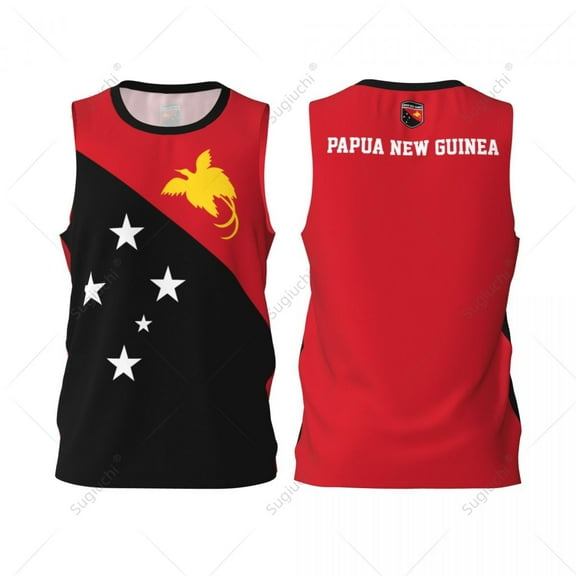Papua New Guinea Flag Men Basketball Sports Jersey Running Fitness Multifunction Sleeveless tshirt Exclusive Custom Name Nunber