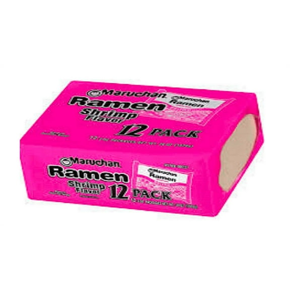 Maruchan Ramen Noodle Soup 12-3 oz. Packs Chicken Beef or Shrimp Flavors (Shrimp Flavor)