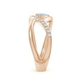 thumbnail image 3 of Angara Natural 0.3 Ct. Aquamarine with Diamond Solitaire Ring in 14K Rose Gold for Women (Ring Size: 11.5), 3 of 9