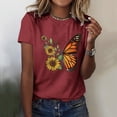 thumbnail image 2 of Trendfront Womens Butterfly Graphic Print Tee Fashion Summer Short Sleeve T Shirts Crewneck Casual Artistic Nature Style Trendy Tops, 2 of 5