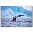 thumbnail image 1 of Picture-Tiles.com: Whale Ceramic Tile Wall Mural WAL501187-64L. 48"W x 32"H using (24) 8" x 8" Ceramic Tiles-Satin Finish, 1 of 3