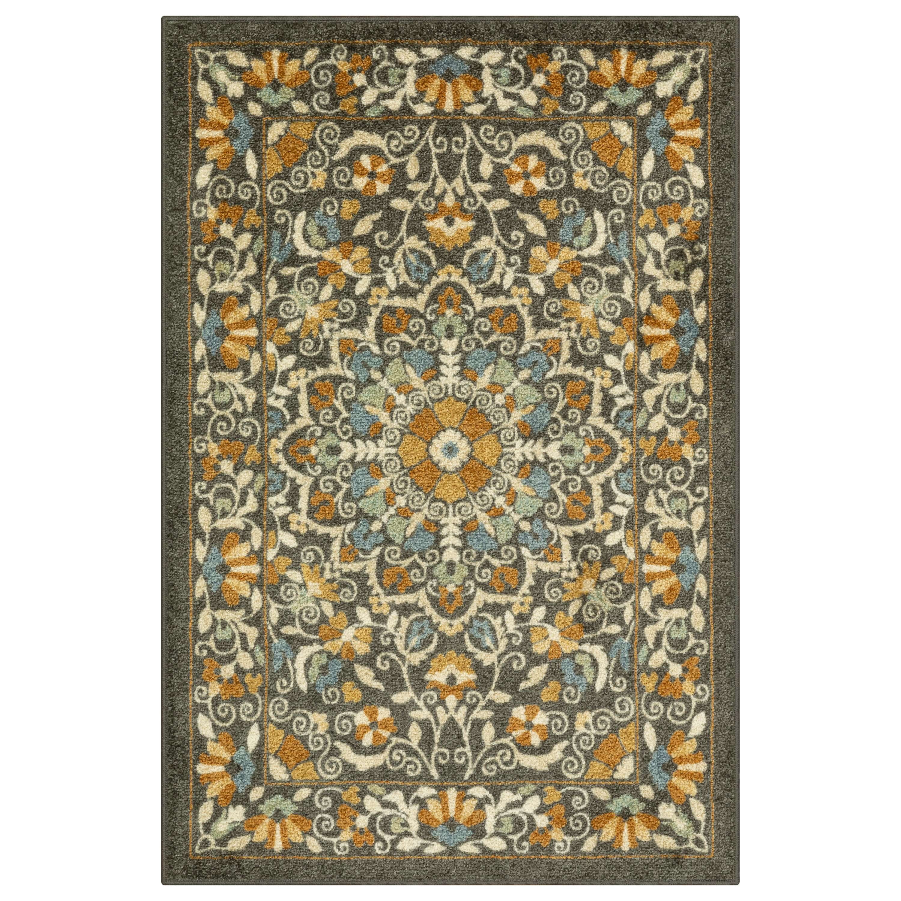 (2 pack) Mainstays Bright Persian Medallion Rust Multicolor Indoor Accent Rug, 2'6" x 3'10"