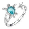 thumbnail image 2 of Wentin Rings Clearance! Fashion Mix Animal Sapphire Turtle Ladies Open Zircon Ring Jewelry, 2 of 9