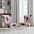 thumbnail image 2 of Designart "Symmetrical Abstract Grey Pink Harmony" Grey Cubism Upholstered Accent Chair - Modern Arm Chair For Bedroom, 2 of 5