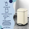 thumbnail image 6 of happimess Betty Retro Mini 3.2-Gallon Step-Open Trash Can, Limestone Beige, HPM1012J, 6 of 7