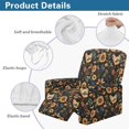 thumbnail image 4 of SCRAWLGOD Sunflower Rooster Butterfly Black Recliner Slipcover Lazyboy Recliner Chair Cover 4 Piece Stretch Recliner Couch Covers Small Reclining Covers with Pocket Furniture Protector for Dog, 4 of 7
