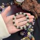 thumbnail image 4 of Pulsera de piedra cristalina Pulsera de piedra ojo de tigre verde Pulsera elástica ajustable hecha a mano, 4 of 7