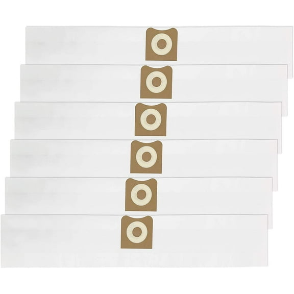 6 Pack Fit for Ridgid VF3501 Filter Bags, Compatible with Ridgid 3 to 4.5 Gallon Dust Bags/ Dry Vac Bags, Fine Dust Bags Part# RIDGID VF3501 / WORKSHOP WS32045F.