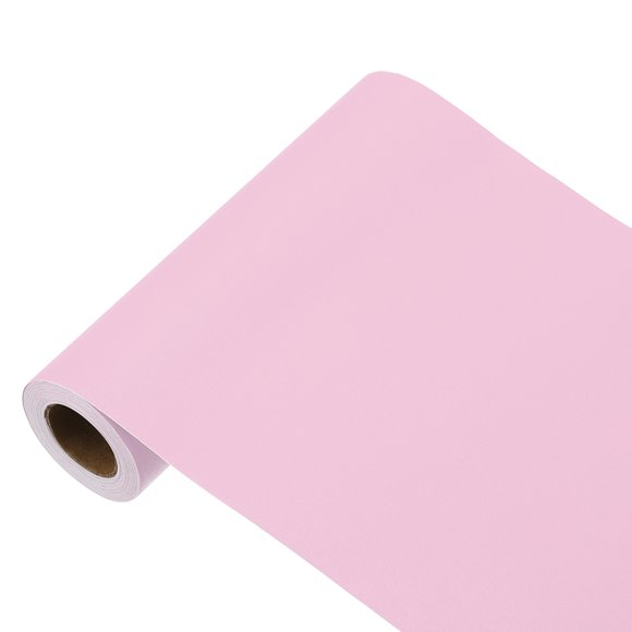 Uxcell 197"x5.9" Soft Pink Wallpaper, Peel and Stick Wallpaper, Pink Contact Paper Solid Color Vinyl Self-Adhesive Wall Paper Decorative for Wall Covering