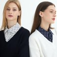 thumbnail image 2 of LoudSung False Collar Detachable Blouse Fake Collar Half Shirts Collar Polka Dots Designed Top Elegant for Women 2PCS, 2 of 9