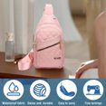 thumbnail image 6 of Bxaolu Crossbody Sling Backpack Shoulder Bag for Women Men, Small Travel Hiking Chest Bag Daypack Multi-Pocket, Pink, 6 of 9