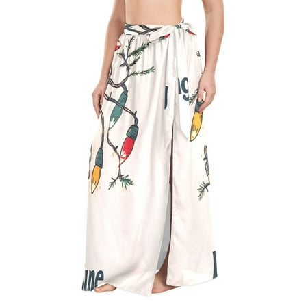 FORMRS Beach Sarong for Women Semi-Sheer Wrap Skirt Swimsuit Cover Up  Christmas Light
