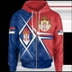 thumbnail image 5 of Sudadera con capucha de manga larga con estampado de la bandera de Serbia para hombre, informal, a la moda, para uso diario, con emblema nacional de Serbia, con cremallera y estampado completo, 5 of 5