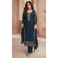 thumbnail image 2 of Event Wear Designer Salwar Kameez Dress Indian Pakistani Trouser Pant Suits ( Teal Blue, 4XL - 50 ), 2 of 4