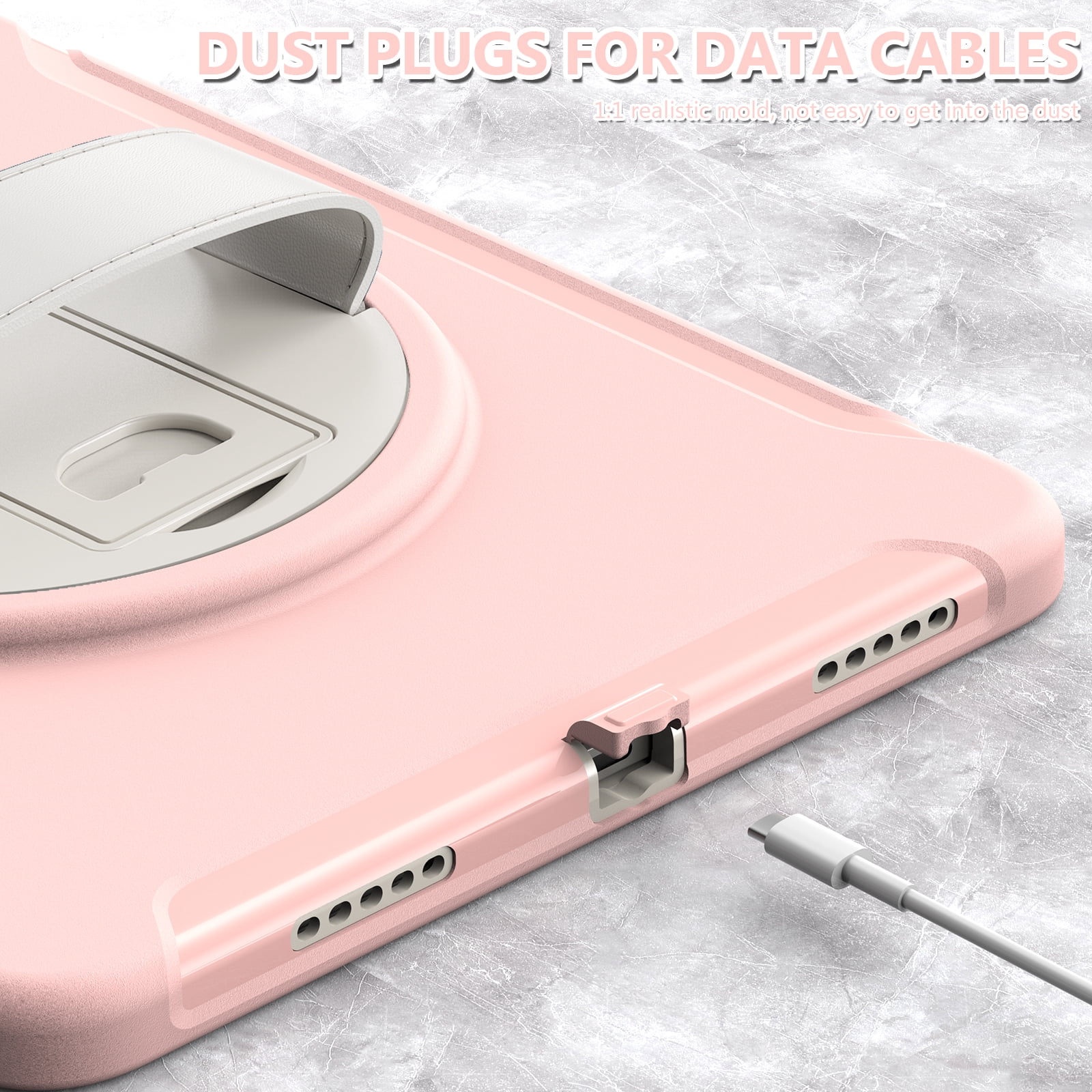 For iPad Air 11 Inch 2026/2025/2024 Case with Pencil Holder, Military Grade Shockproof Kickstand Handle Strap Anti-Scratch Kids Friendly Bumper Tablet Case Cover for Apple iPad Air 11" M4 M3 M2