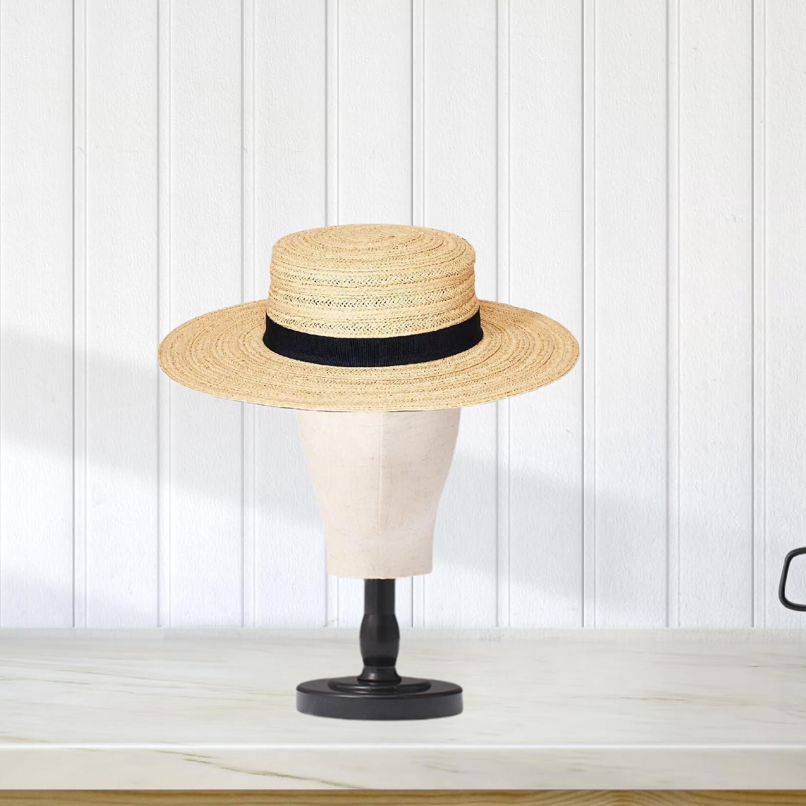 Serenable Mannequin Head Multifunctional Hat Rack Standing Stand for Cap Salon Black short
