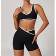 thumbnail image 2 of PISONIC Two Piece Workout Sets for Women Color Block Sports Bra and Scrunch Butt Lifting Shorts Gym Yoga Active Wear Outfits, 2 of 7