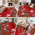 thumbnail image 5 of Red Love, Area Rug 5x7 FT, Non Slip Bedroom Throw Carpet, Spring Valentine's Plant Dots Lattice Stripe Washable Soft Floor Carpet Non-Shedding Rug for Dining Room Bedside Classroom Desk, 5 of 9