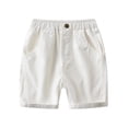 thumbnail image 3 of HAOTAGS School Uniform Shorts for Boys(2–8) Mid-Length Solid Casual Summer Soft Cotton Shorts With Functional Front Pockets White Size 5-6 Years, 3 of 9