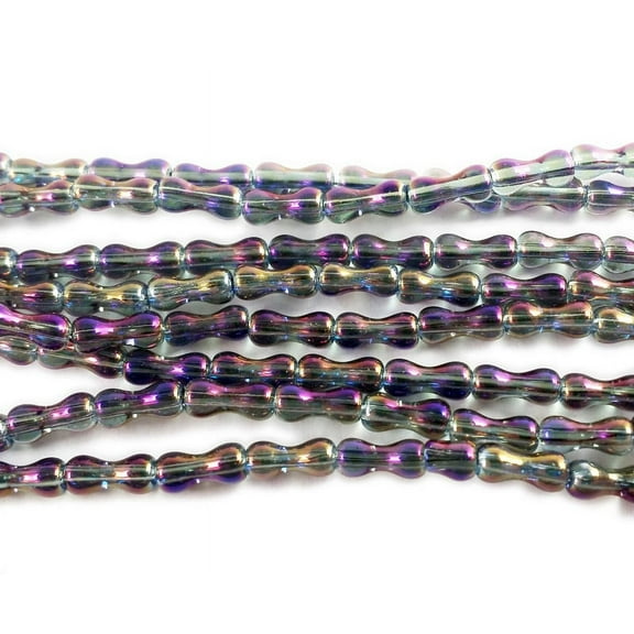 3.5x8mm Clear With Purple Ab Hourglass Crystal Glass Beads Genuine Gemstone Natural Jewelry Making