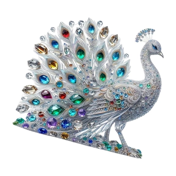 PatungKu Acrylic Peacocks Sculpture Statue Collectible Decorative Figurines,Home Office Bookshelf Desktop Decors Gift Women Men