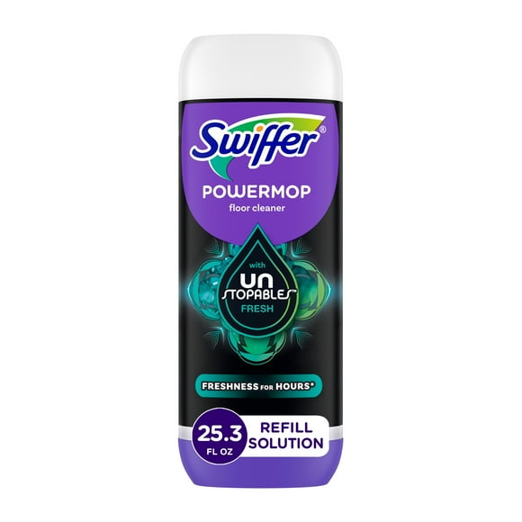 Swiffer PowerMop Solution Nettoyante pour Planchers avec Unstopables Fresh, 750 ml