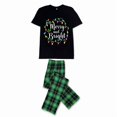 thumbnail image 5 of LuLiaMenton Matching Couples Christmas Pajamas Merry And Bright Plaid Short Sleeve Long Pants Set, 5 of 5