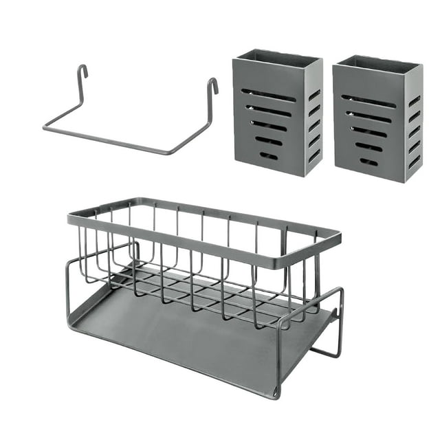 Sponge Holder for Kitchen Sink,Rag Rack Kitchen Rack with Basket 11.81in,Household Sink Organizer for Utensils Sponges,Kitchen Sink Rack