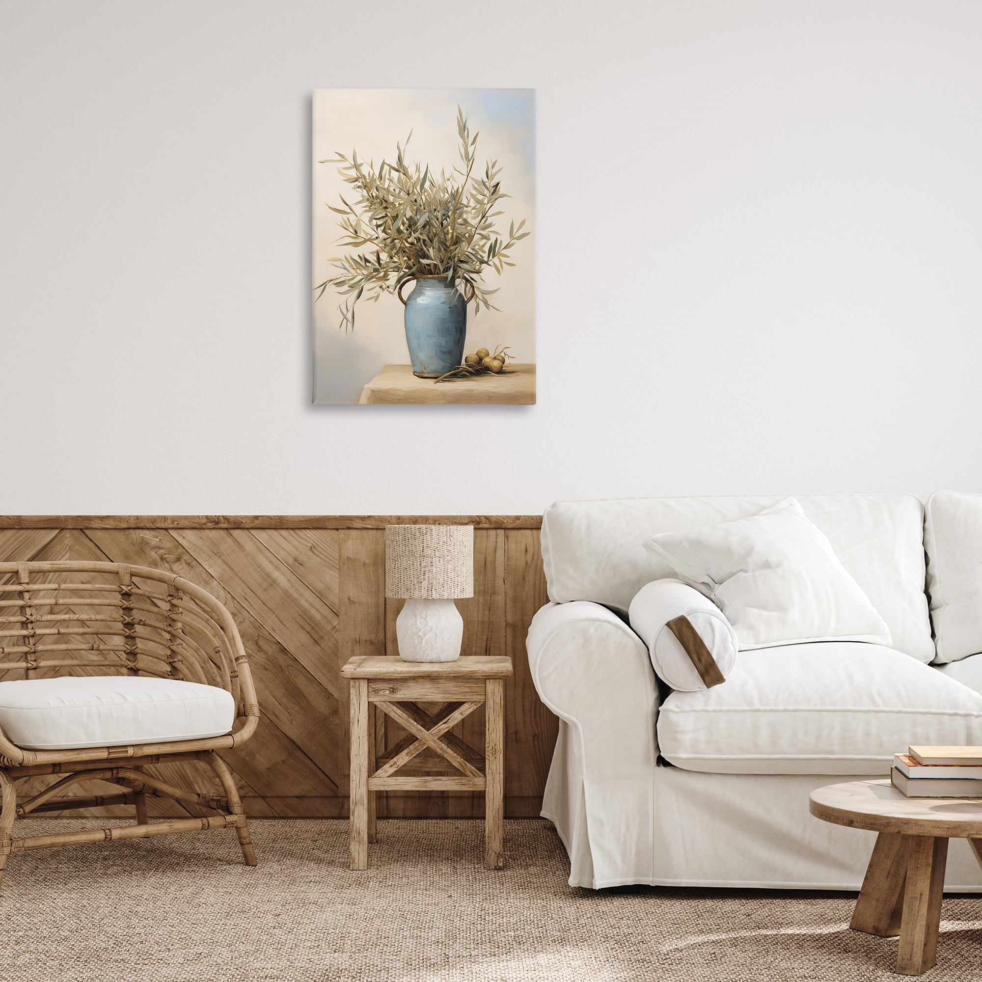 Stupell Industries Rustic Pottery Plant Plants & Flowers Painting Wrapped Canvas Art Print Wall Art, 20 x 30