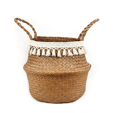 gastropod Woven Basket,Multi-Purpose Storage Belly Basket,Handcrafted Natural Grass Plant Basket,Breathable Organizer for Home Décor