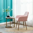 thumbnail image 7 of KCC Furry Desk Chair, Mid-Century Modern Accent Armchair with Faux Fur for Teen Girls, Dining Chair With Wood Look Metal Legs Living Dining Room, Home Vanity Makeup Office No Wheel, Pink, 7 of 7