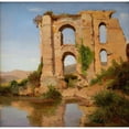 thumbnail image 2 of Anders Christian Lunde 12x12 Black Ornate Wood Framed Double Matted Museum Art Print Titled: The Ruins of the Aqueduct Aniene Nuovo Near Tivoli (1842 - 1847), 2 of 5