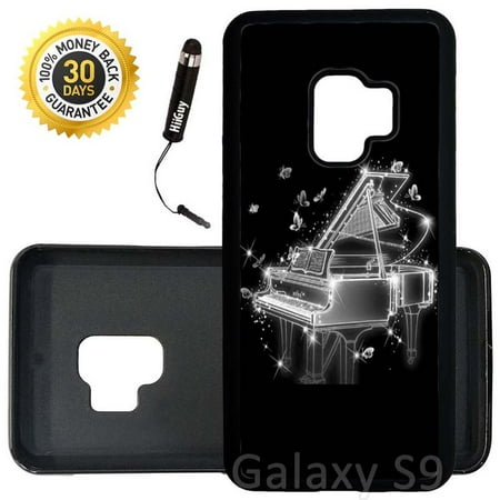 Custom Piano Covers Custom Galaxy S9 Case (Black White Piano) Edge-to-Edge Rubber Black Cover Ultra Slim | Lightweight | Includes Stylus Pen by Innosub ()