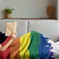 thumbnail image 3 of Pride Soft Flannel Fleece Throw Blanket, City Building Silhouettes of Sydney on Rainbow Flag Partner Love Illustration, Cozy Plush for Indoor and Outdoor Use, 50" x 70", Multicolor, by Ambesonne, 3 of 5
