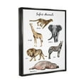 thumbnail image 4 of Stupell Industries Safari Animal Chart Playful Watercolor Illustrations Luster Gray Framed Floating Canvas Wall Art, 16x20, by Ziwei Li, 4 of 5