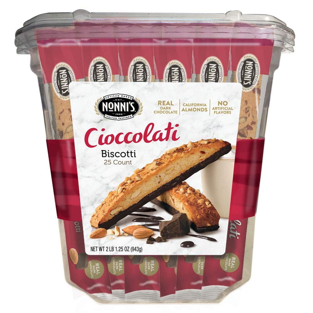 Nonni's Biscotti Value Pack with Larger Cookies, Cioccolati, 25Count, 2