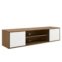 Modway Envision 60" Wall Mount TV Stand in Walnut White