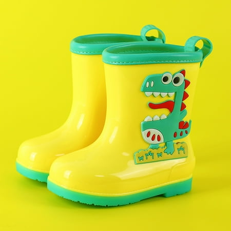 

LYCAQL Toddler Shoes Kids Shoes Short Rain Boots for Womens Ankle Rainboot Slip On Garden Boot Rubber Shoes Kid Hiking Boots (Yellow 19)