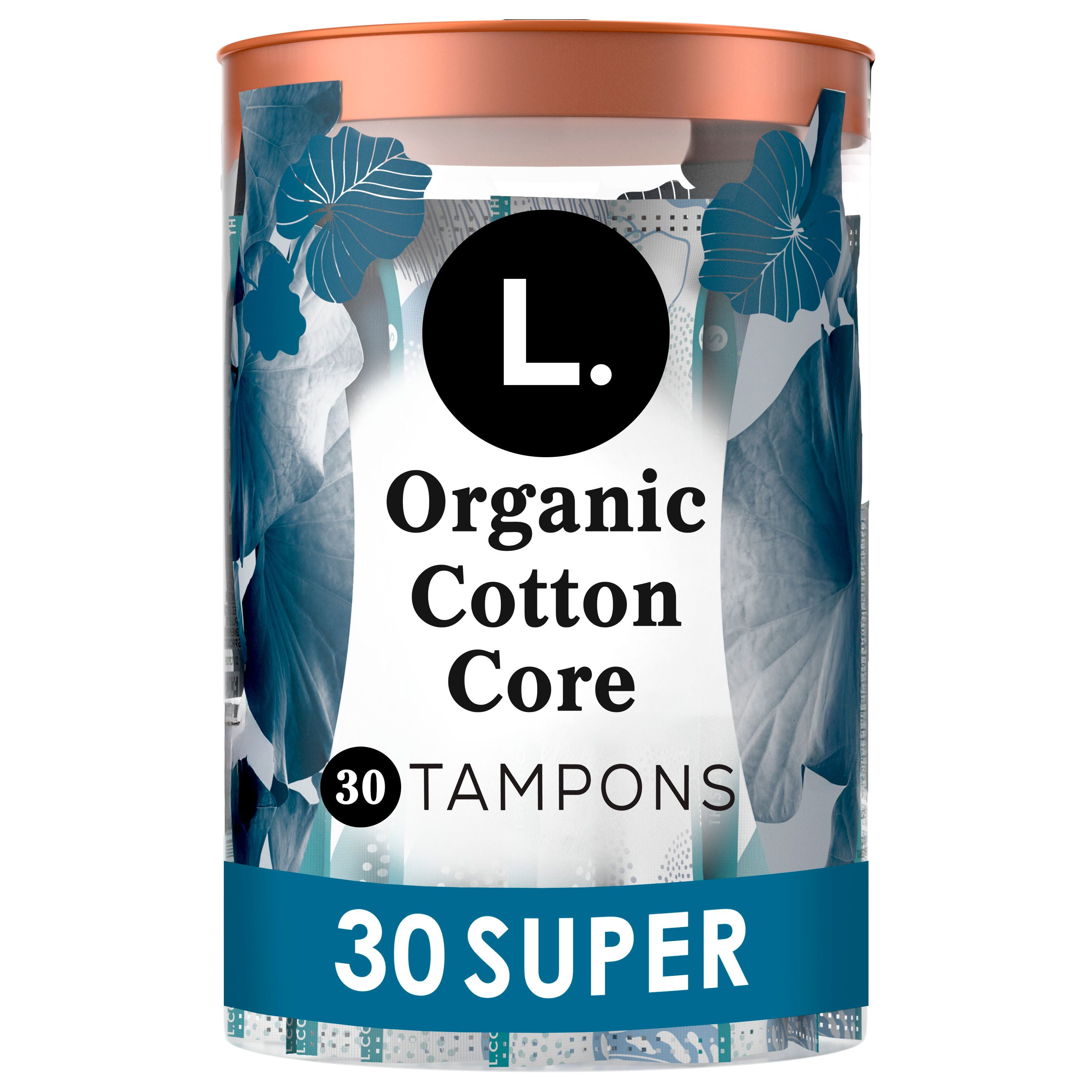 Tampons L. en coton sans blanchiment au chlore, pesticides, parfums, ni colorants, degré d’absorption super 30CT
